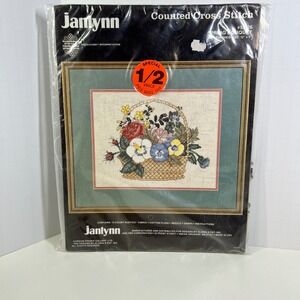 Janlynn Spring Bouquet Counted Cross Stitch Kit 59-26 Vintage 1986 Gloria & Pat